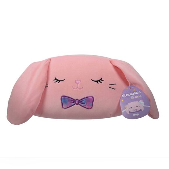 Nwt Squishmallows 12" Bop Pink Easter Bunny Rainbow Ombre Bowtie Stackable - Picture 2 of 10
